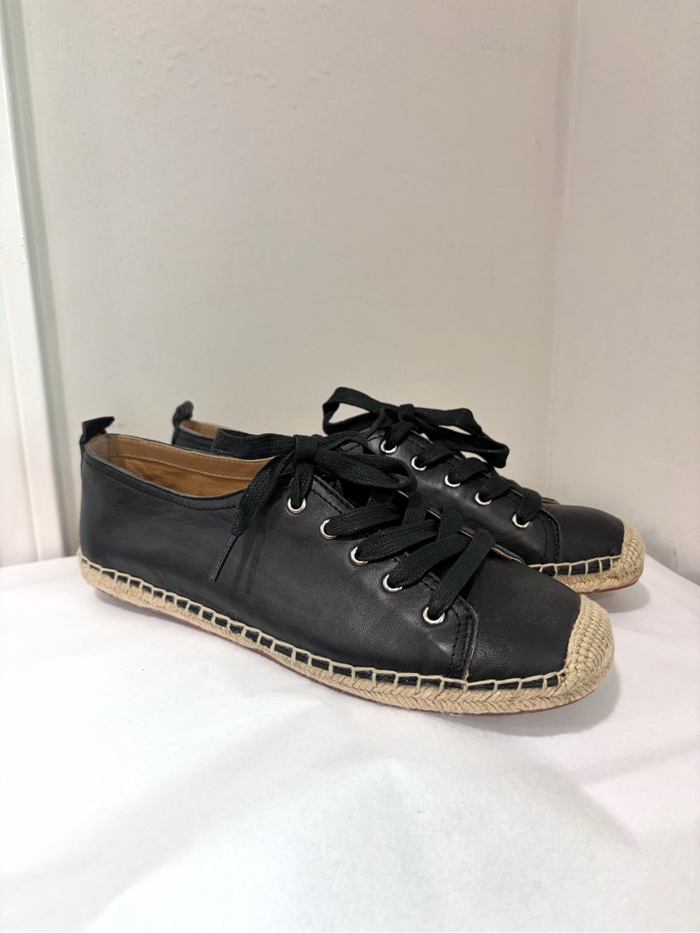 Franco Sarto Wilcox Leather Lace Up Espadrille Sneakers